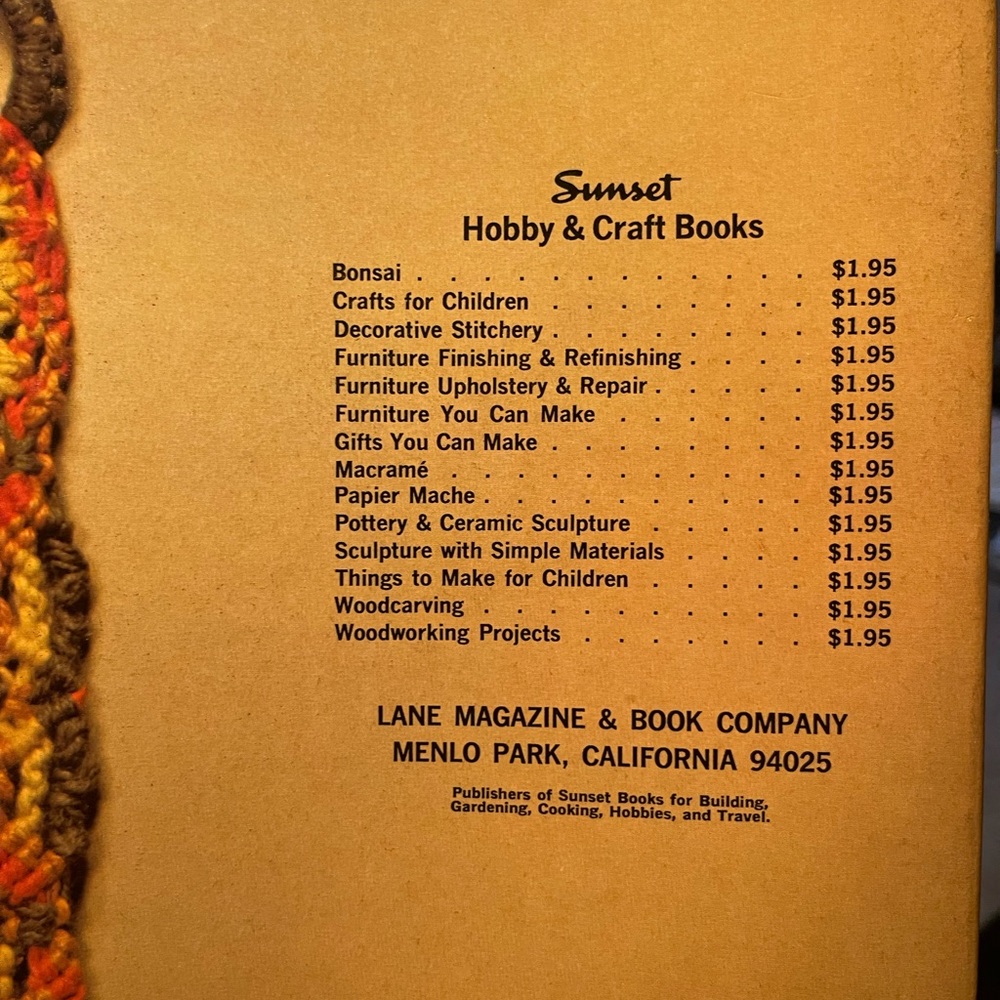 Vintage A Sunset Book Macrame Creative Knot Tying Thick Magazine - Picture 9 of 9